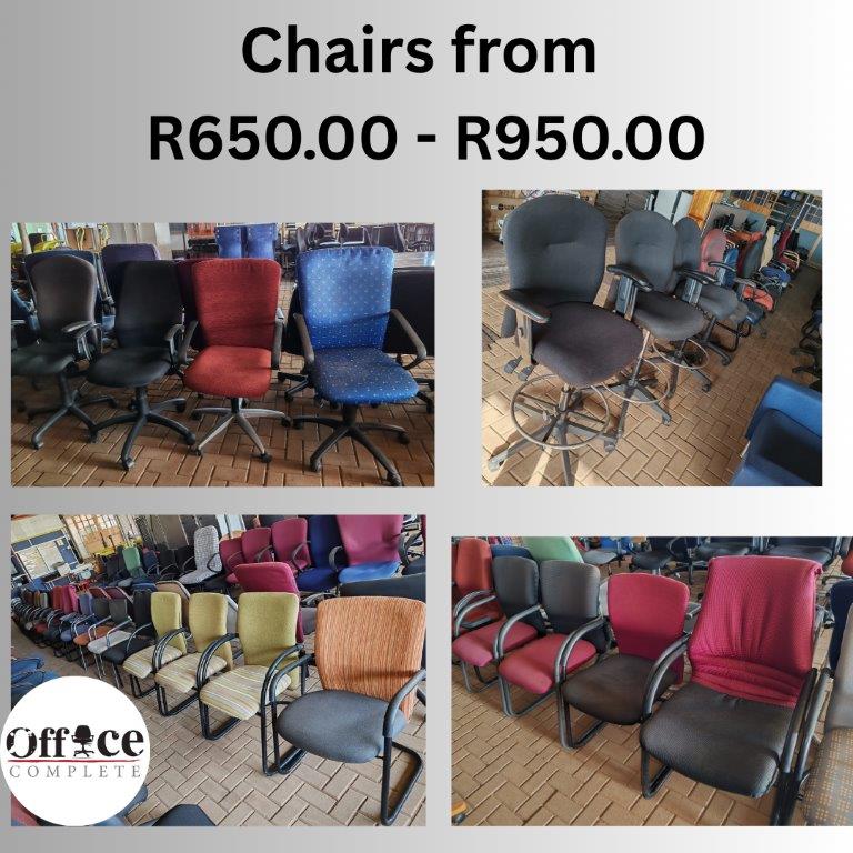 CH8 - Chairs from R650.00 - R950.00