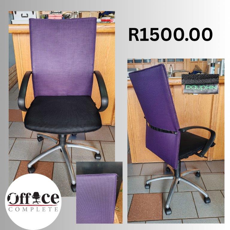 CH4 - Chair swivel small purple dots R1500.00