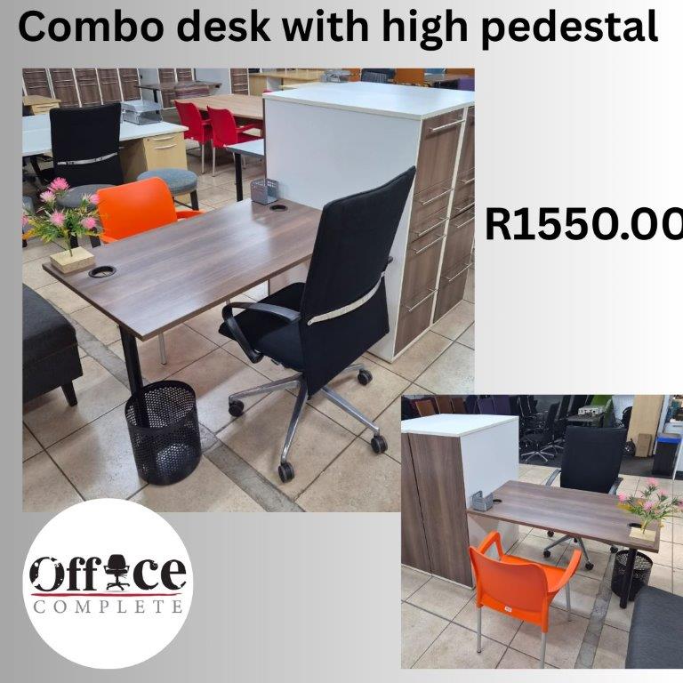 D06 - Combo desk with high pedestal R1550.00 size 1663 x 900