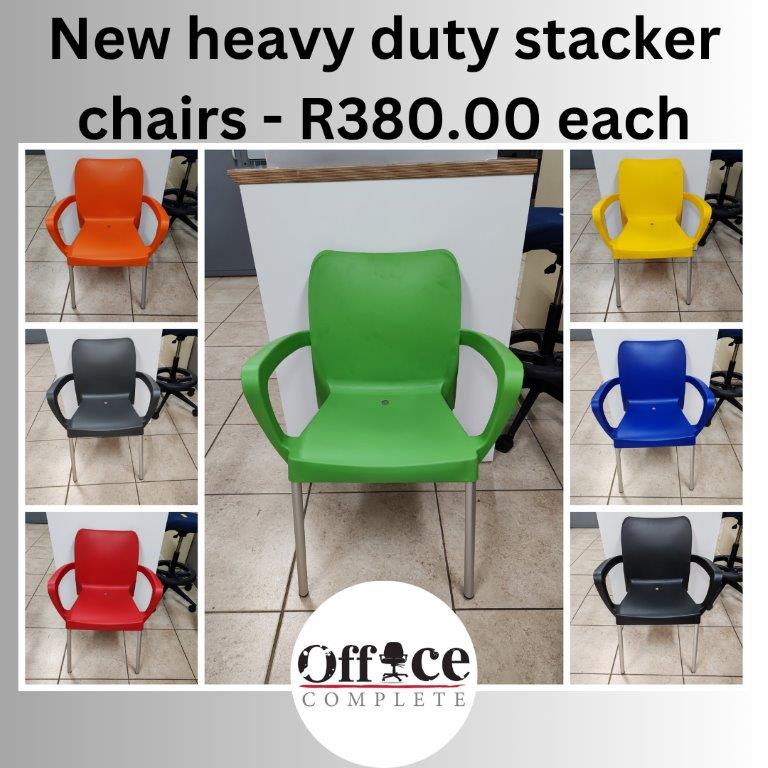 CH6 - New chairs stacker heavy duty R380.00 each